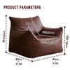 Bean Bag Chair Bean Bag Cover No Filler Luxury Single Lazy Sofa Cover PU Faux Suede Leather Bean Bag Pouf Chair for Bedroom Living Room Garden, Bean Bag Cover (Color : Retro Yellow) view 2