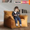 Bean Bag Chair Bean Bag Cover No Filler Luxury Single Lazy Sofa Cover PU Faux Suede Leather Bean Bag Pouf Chair for Bedroom Living Room Garden, Bean Bag Cover (Color : Retro Yellow) view 4