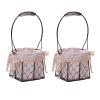 MEUMITY 2 PCS Iron Flower Basket,Fashion Handheld Metal Basket Wedding Flower Girl Basket Halloween Candy Basket Party Decoration Basket for Wedding Halloween Party Decoration,B view 1