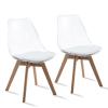 ANOUR Dining Chairs Set of 2, Modern Kitchen Clear Acrylic Accent Dinner Chairs with PU Leather Cushions Seat and Solid Beech Legs, Suitable for Living Room and Bedroom view 1