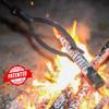 CKLT 40in Heavy Duty Fire Tongs Firewood Grabber Tool with Scissor Shape Serrated, Log Claw Tongs for Bonfire Campfire Fire Pit Outdoor Indoor Log Grabber Rustproof Safely Moves Firewood view 3