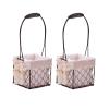 MEUMITY 2 PCS Iron Flower Basket,Fashion Handheld Metal Basket Wedding Flower Girl Basket Halloween Candy Basket Party Decoration Basket for Wedding Halloween Party Decoration,C view 1