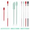 8Pcs Mini Silicone Telescopic Spatula and Scooping Spoon Set Tiny Jar Spatula Adjustable Small Spatulas Reusable Handle Scraper for Kitchen Cosmetic, 4 Colors view 3