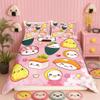 Sushi Pattern Duvet Cover Japanese-Style Bedding Set Food Theme Comforter Cover for Boys Girls Kids Room Decor Cute Sushi Lightweight Bedspread Cover Twin Size with 1 Pillow Case(No Comforter) view 1