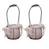 MEUMITY 2 PCS Iron Flower Basket,Fashion Handheld Metal Basket Wedding Flower Girl Basket Halloween Candy Basket Party Decoration Basket for Wedding Halloween Party Decoration,A view 1