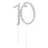 Abaodam 10th Birthday Cake Topper Rhinestone Decor Alloy Material Wedding Anniversary Decor Party Accessory Random Style view 1