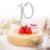 Abaodam 10th Birthday Cake Topper Rhinestone Decor Alloy Material Wedding Anniversary Decor Party Accessory Random Style view 2