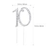 Abaodam 10th Birthday Cake Topper Rhinestone Decor Alloy Material Wedding Anniversary Decor Party Accessory Random Style view 3