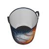 Baseball Laundry Basket for Boys, Small Collapsible Dirty Clothes Hampers for Sports Teens Girls Men Women Foldable Washing Bin with Handles, 19.6" x 15.7" view 2