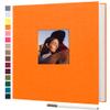 potricher Large Photo Album Self Adhesive 4x6 5x7 8x10 Pictures Linen Cover 80 Blank Pages Magnetic DIY Scrapbook Albums with A Metallic Pen (Orange) view 1