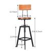 BOKKOLIK Industrial High Top Pub Table with Chairs Vintage 3 Pieces Coffee Table Set Rustic Bar Table and Stools for Kitchen Office Patio Swivel Height Adjustable view 3