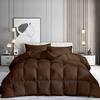 100% Organic Cotton 3 Pieces Comforter Sets Hotel Quality 400 GSM 800TC (1pc Comforter Box Stitch & 2pc Pillow Shams) (Chocolate Solid Super King Plus(120"X120") Inch, view 1