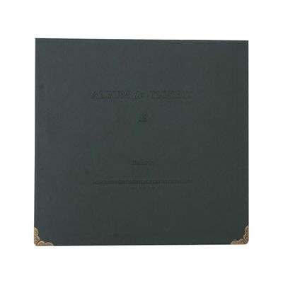 NUOBESTY Paper Memory Book, 22.3x21.5cm, Dark Green, Receipt and Ticket Album, Photo Memory Book, Wedding Album