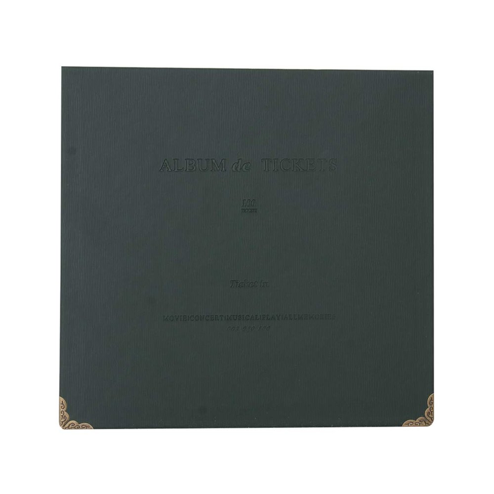NUOBESTY Paper Memory Book, 22.3x21.5cm, Dark Green, Receipt and Ticket Album, Photo Memory Book, Wedding Album
