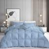 100% Organic Cotton 3 Pieces Comforter Sets Hotel Quality 400 GSM 800TC (1pc Comforter Box Stitch & 2pc Pillow Shams) (Light Blue Solid Twin Size(68"X90") Inch, view 1