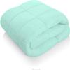 100% Organic Cotton 3 Pieces Comforter Sets Hotel Quality 400 GSM 800TC (1pc Comforter Box Stitch & 2pc Pillow Shams) (Aqua Blue Solid Full XL Size(88"X92") Inch, view 2
