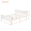 Merax Full Size Platform Bed with Headboard, Wood Full Platform Bed Frame, Wood Slat Support, White view 2