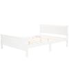 Merax Full Size Platform Bed with Headboard, Wood Full Platform Bed Frame, Wood Slat Support, White view 4