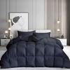 100% Organic Cotton 3 Pieces Comforter Sets Hotel Quality 400 GSM 800TC (1pc Comforter Box Stitch & 2pc Pillow Shams) (Dark Grey Solid Twin XL Size(68"X92") Inch, view 1