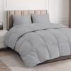 100% Organic Cotton 3 Pieces Comforter Sets Hotel Quality 400 GSM 800TC (1pc Comforter Box Stitch & 2pc Pillow Shams) (Silver Grey Solid King Size(92"X104") Inch, view 2