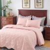 Auemtyn Twin/Twin XL Size Quilt Set 2 Pieces, Soft Lightweight Light Pink Bedspread, Reversible Microfiber Bed Coverlet for All Seasons, Heart Pattern (1 Quilt, 1 Pillow Sham) view 2