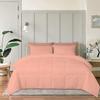 100% Organic Cotton 3 Pieces Comforter Sets Hotel Quality 400 GSM 800TC (1pc Comforter Box Stitch & 2pc Pillow Shams) (Peach Solid Twin Size(68"X90") Inch, view 1