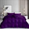 100% Organic Cotton 3 Pieces Comforter Sets Hotel Quality 400 GSM 800TC (1pc Comforter Box Stitch & 2pc Pillow Shams) (Purple Solid California King Size(96"X102") Inch, view 1