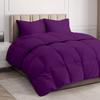 100% Organic Cotton 3 Pieces Comforter Sets Hotel Quality 400 GSM 800TC (1pc Comforter Box Stitch & 2pc Pillow Shams) (Purple Solid California King Size(96"X102") Inch, view 2