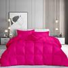 100% Organic Cotton 3 Pieces Comforter Sets Hotel Quality 400 GSM 800TC (1pc Comforter Box Stitch & 2pc Pillow Shams) (Hot Pink Solid Full Size(82"X86") Inch, view 1
