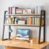 GUODDM 2 Tier Multipurpose Countertop Hutch Bookshelf - Adjustable Storage Display Shelf Organizer Rack, Ladder Bookcase for Computer Desktop, for Home Dorm Office Supplies view 3