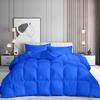 100% Organic Cotton 3 Pieces Comforter Sets Hotel Quality 400 GSM 800TC (1pc Comforter Box Stitch & 2pc Pillow Shams) (Royal Blue Solid Full Size(82"X86") Inch, view 1