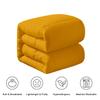 100% Organic Cotton 3 Pieces Comforter Sets Hotel Quality 400 GSM 800TC (1pc Comforter Box Stitch & 2pc Pillow Shams) (Gold Solid Queen Size(90"X90") Inch, view 2