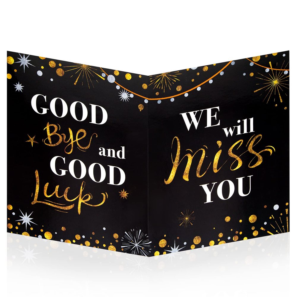 HOMANGA Giant Farewell Greeting Card, 13.8 x 21.6 Inch Good Luck Office Signature Card, We Will Miss You Goodbye Card, Large Going Away Card for Colleague, Retirement, Going Away Gift for Coworker Men