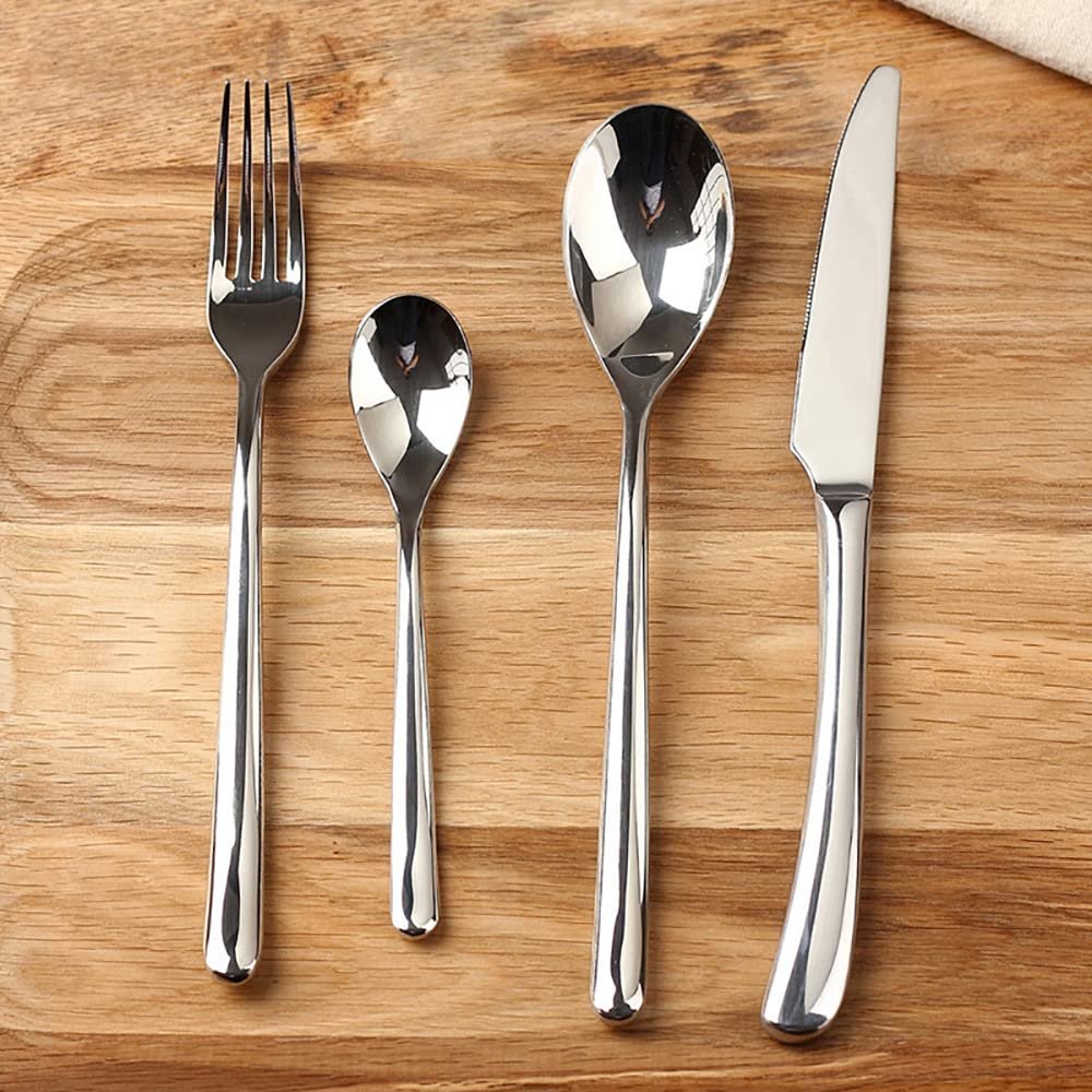 16 Piece Silverware Set for 4 Flatware Sets Home Kitchen Stainless Steel Include Fork Knife Spoon Teaspoon Mirror Polished