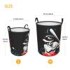 Black Sports Laundry Basket for Boys Room, Collapsible Portable Laundry Hampers with a Playing Baseball Man Pattern, Durable Washing Bin Dirty Clothes Baskets Storage for Boys Girls Bedroom, Small view 3