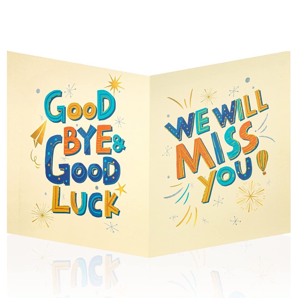 HOMANGA Jumbo Farewell Greeting Card, 13.8 x 21.6 Inch Good Luck Office Signature Card, We Will Miss You Goodbye Card, Large Going Away Card for Colleague, Retirement, Going Away Gift for Coworker Men