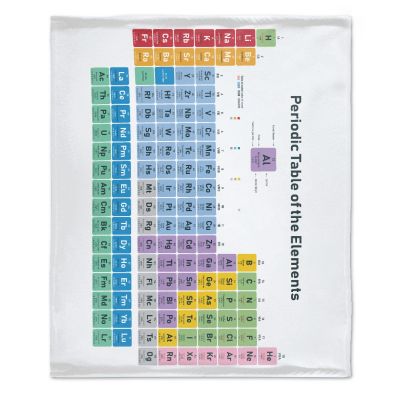 Periodic Table of Elements White Throw Blankets for Bed Couch Chairs Dorm Soft Fluffy Cozy Luxury Flannel Blanket Oversize (120"x90") for Women Boys Girls Birthdays or Anniversaries Gifts