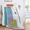 Periodic Table of Elements White Throw Blankets for Bed Couch Chairs Dorm Soft Fluffy Cozy Luxury Flannel Blanket Oversize (120"x90") for Women Boys Girls Birthdays or Anniversaries Gifts view 3