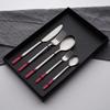 Flatware Sets 20 Piece Red Silverware Set for 4 Home Kitchen Set for Cutlery Include Knife Fork Spoon Dessert Spoon and fork view 1