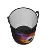 Boys Laundry Basket with Fire Soccer Ball Pattern Sports-Themed Clothes Hampers for Teens Girls Men Room, Foldable Large Dirty Clothes Hampers with Handles for Living Room Bedroom Kitchen view 2