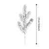12Pcs Snowy Artificial Pine Needles - Branches Twigs 10.6" Frosted Pine Picks Greenery Stems for Crafts, Wreaths, Garlands - Holiday Decor view 2