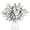 12Pcs Snowy Artificial Pine Needles - Branches Twigs 10.6" Frosted Pine Picks Greenery Stems for Crafts, Wreaths, Garlands - Holiday Decor view 3