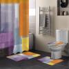 YESOF66 4PCS Bathroom Mat Sets,Abstract Painting Art Style Purple Orange Grey Yellow Bathroom Decor Shower Curtain Bath Mat Non-Slip Toilet Seat Cover Bathroom Mat 66x72in&Large Rugs view 2