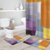 YESOF66 4PCS Bathroom Mat Sets,Abstract Painting Art Style Purple Orange Grey Yellow Bathroom Decor Shower Curtain Bath Mat Non-Slip Toilet Seat Cover Bathroom Mat 66x72in&Large Rugs view 4