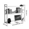 GUODDM 2tier Desktop Bookshelf for Computer Desk - Adjustable Countertop Hutch Bookshelf, Steel Frame Ladder Countertop Hutch Bookcase Organizer Shelf, Home Office Storage Display Rack view 2