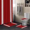 YESOF66 4PCS Bathroom Mat Sets,Christmas Red Stripe Bathroom Decor Shower Curtain Bath Mat Non-Slip Toilet Seat Cover Bathroom Mat 72x72in&Small Rugs view 2