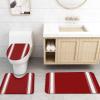 YESOF66 4PCS Bathroom Mat Sets,Christmas Red Stripe Bathroom Decor Shower Curtain Bath Mat Non-Slip Toilet Seat Cover Bathroom Mat 72x72in&Small Rugs view 4