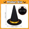 NUOBESTY 10Pcs Mini Felt Witch Hats, Wine Bottle Decor Wine Bottle Toppers Miniature Witch Hat Caps for Halloween Decor, DIY Projects, Dolls, Cupcakes view 2