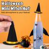 NUOBESTY 10Pcs Mini Felt Witch Hats, Wine Bottle Decor Wine Bottle Toppers Miniature Witch Hat Caps for Halloween Decor, DIY Projects, Dolls, Cupcakes view 3