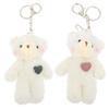 Toddmomy Small Bear Keychain Pendant with Heart Charm Lightweight Plush Bear Key Ring for Backpack Handbag Decoration and view 1